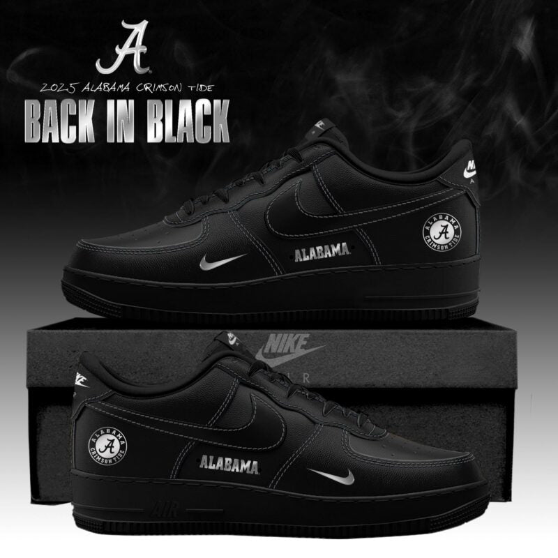 _ Alabama Crimson Tide 'Back in Black' 2025 Special Edition AF1 Sneakers