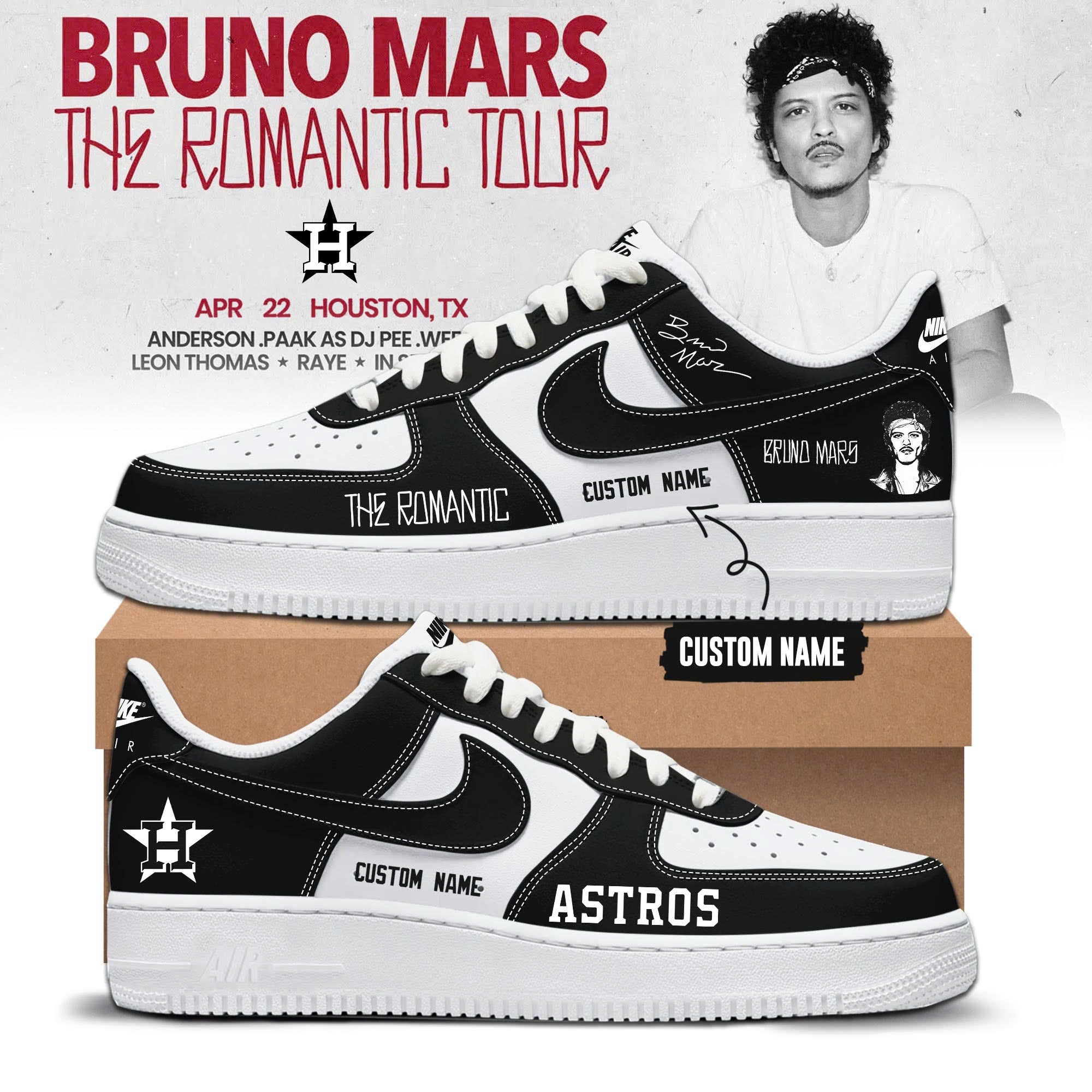 _HOU x Bruno Mars ‘The Romantic Tour 2026’ Edition AF1 Sneakers