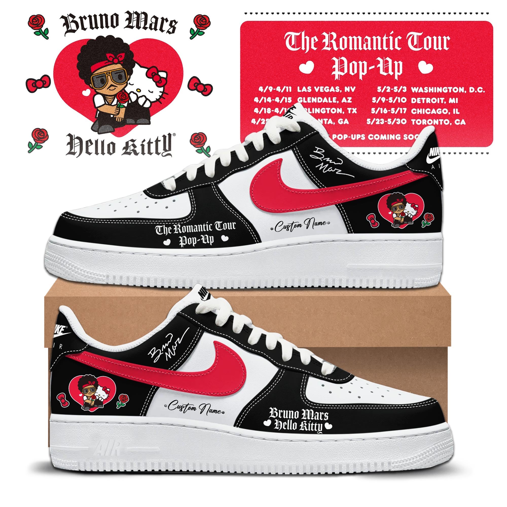 _BM x HK "The Romantic Tour" AF1 Sneakers