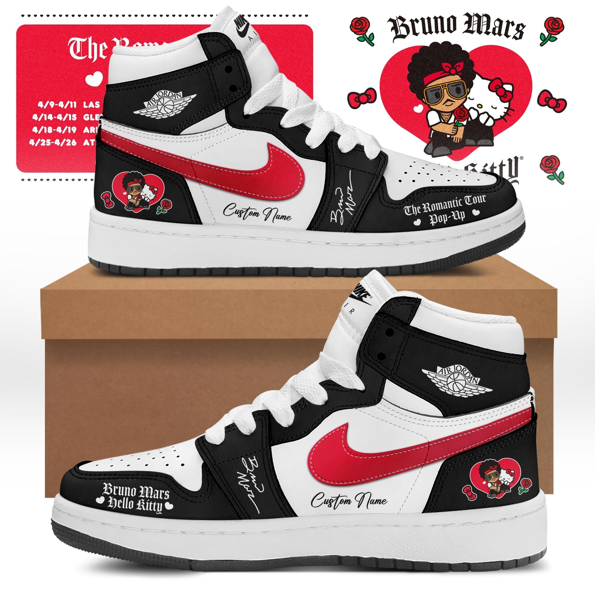 _BM x HK "The Romantic Tour" AJ1 Sneakers