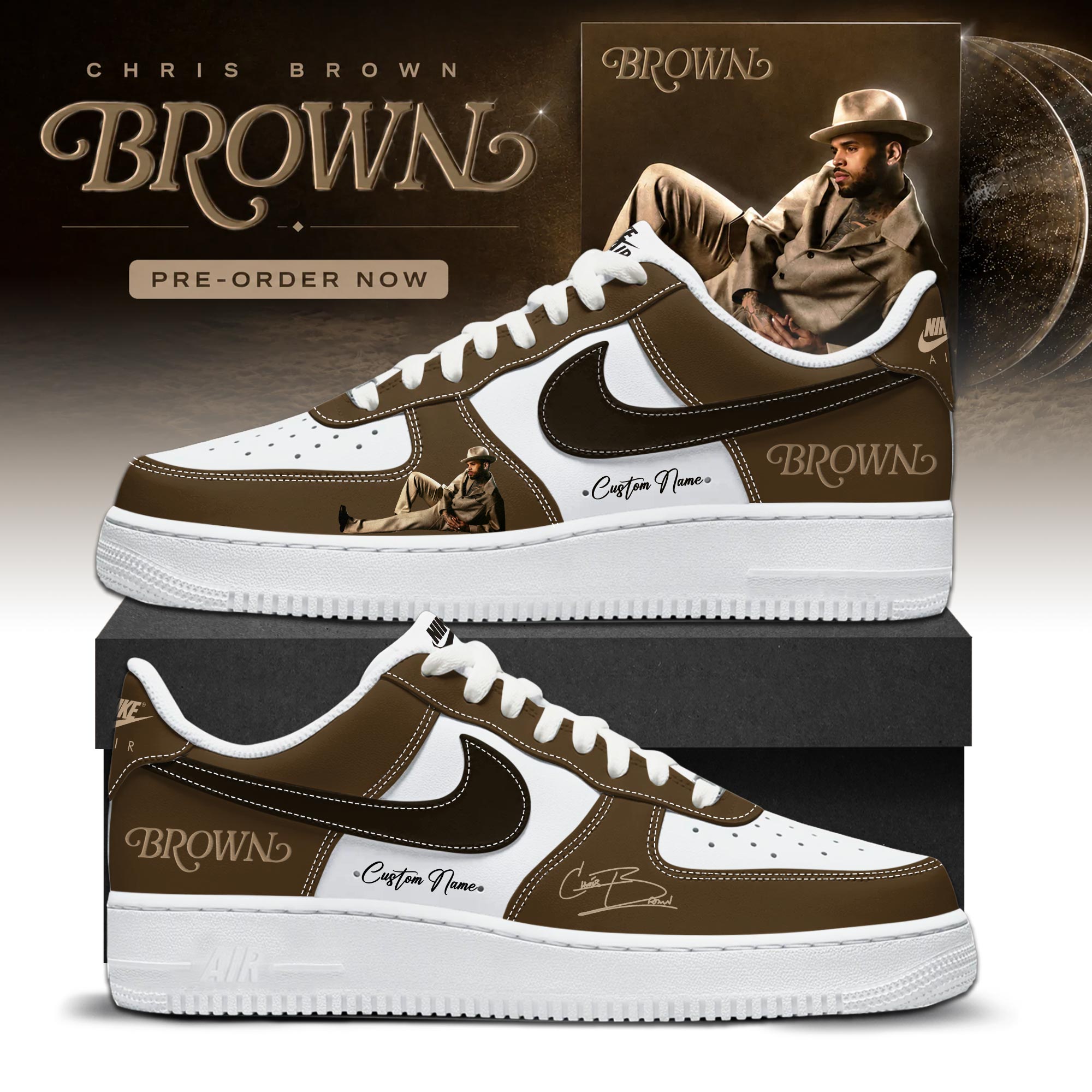 CB "BROWN" Album Limited Edition AF1 Sneakers