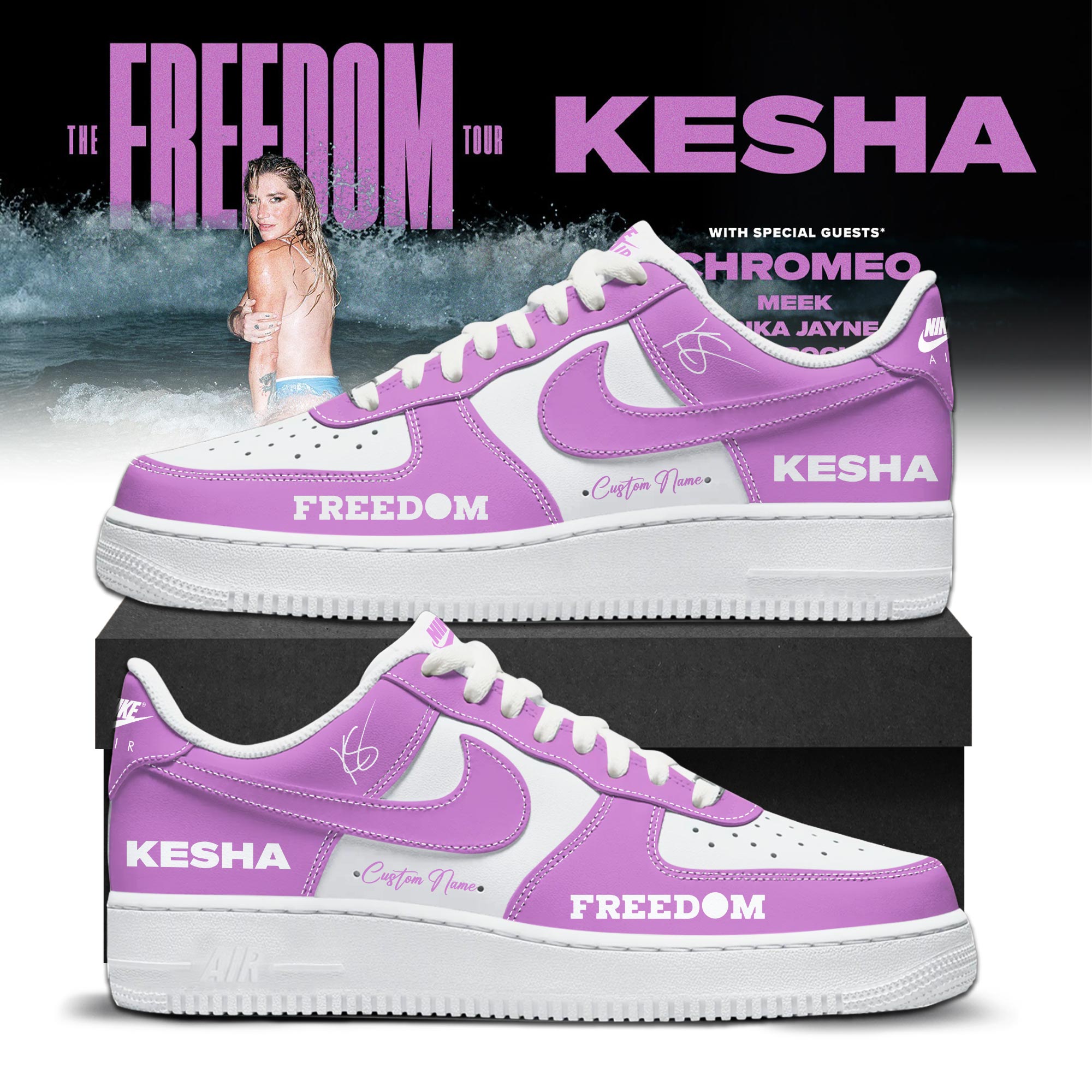 Kesha The Freedom Tour 2026 Limited Edition AF1 Sneakers