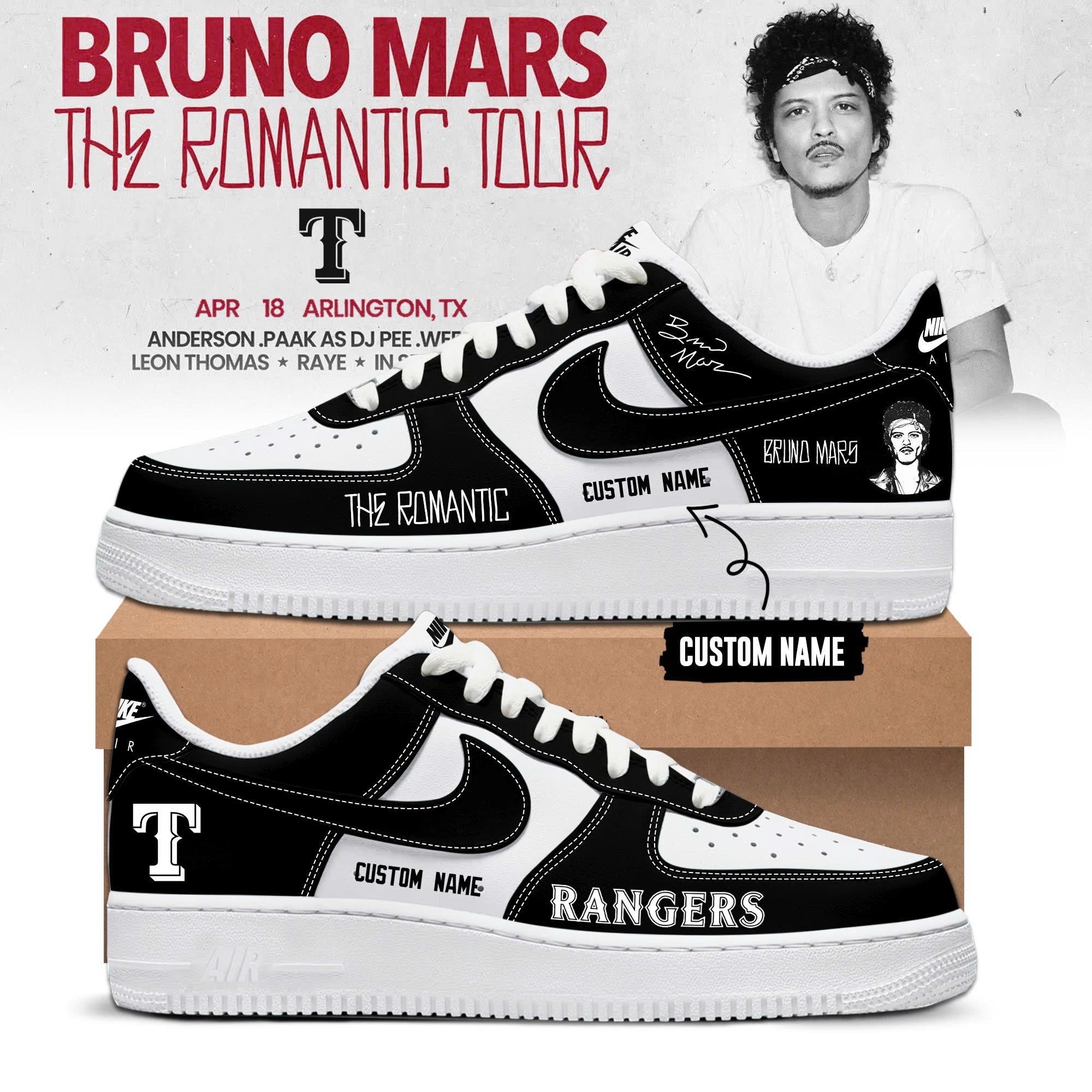 _ TEX x Bruno Mars ‘The Romantic Tour 2026’ Edition AF1 Sneakers