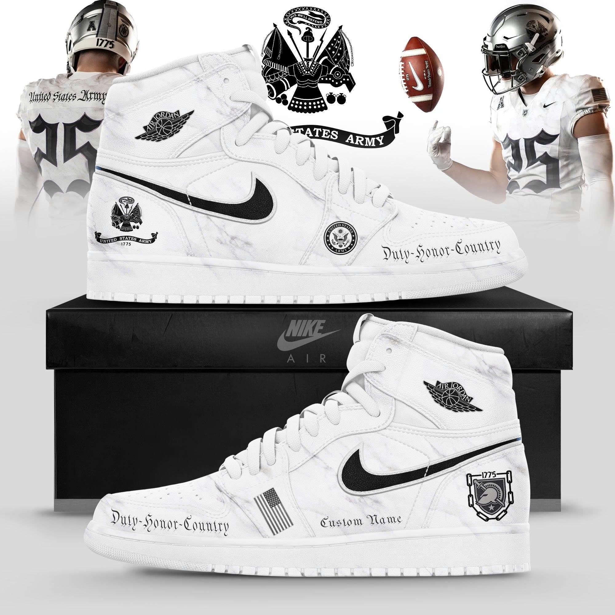 _ Army Black Knights Army 250 Custom AJ1 Sneaker