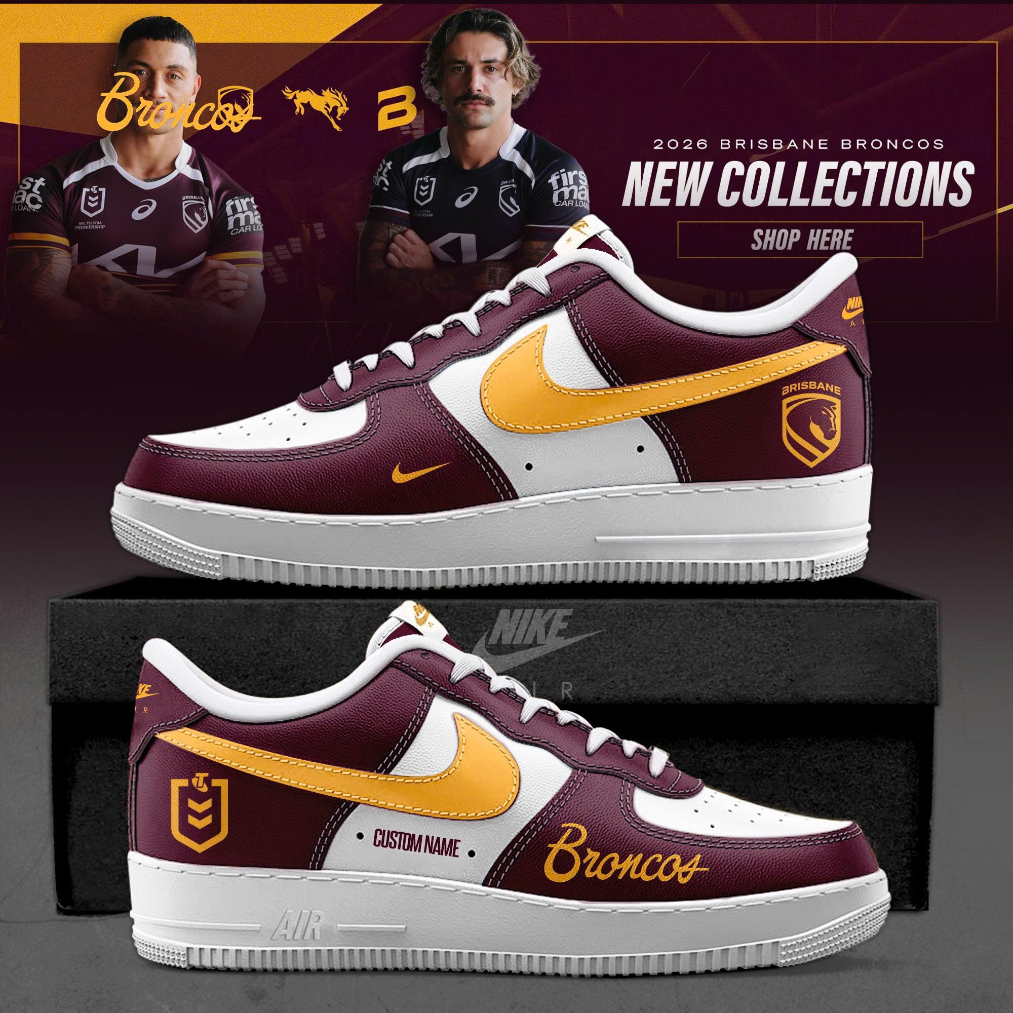 _ Brisbane Broncos 2025 Limited Edition AF1 Sneakers