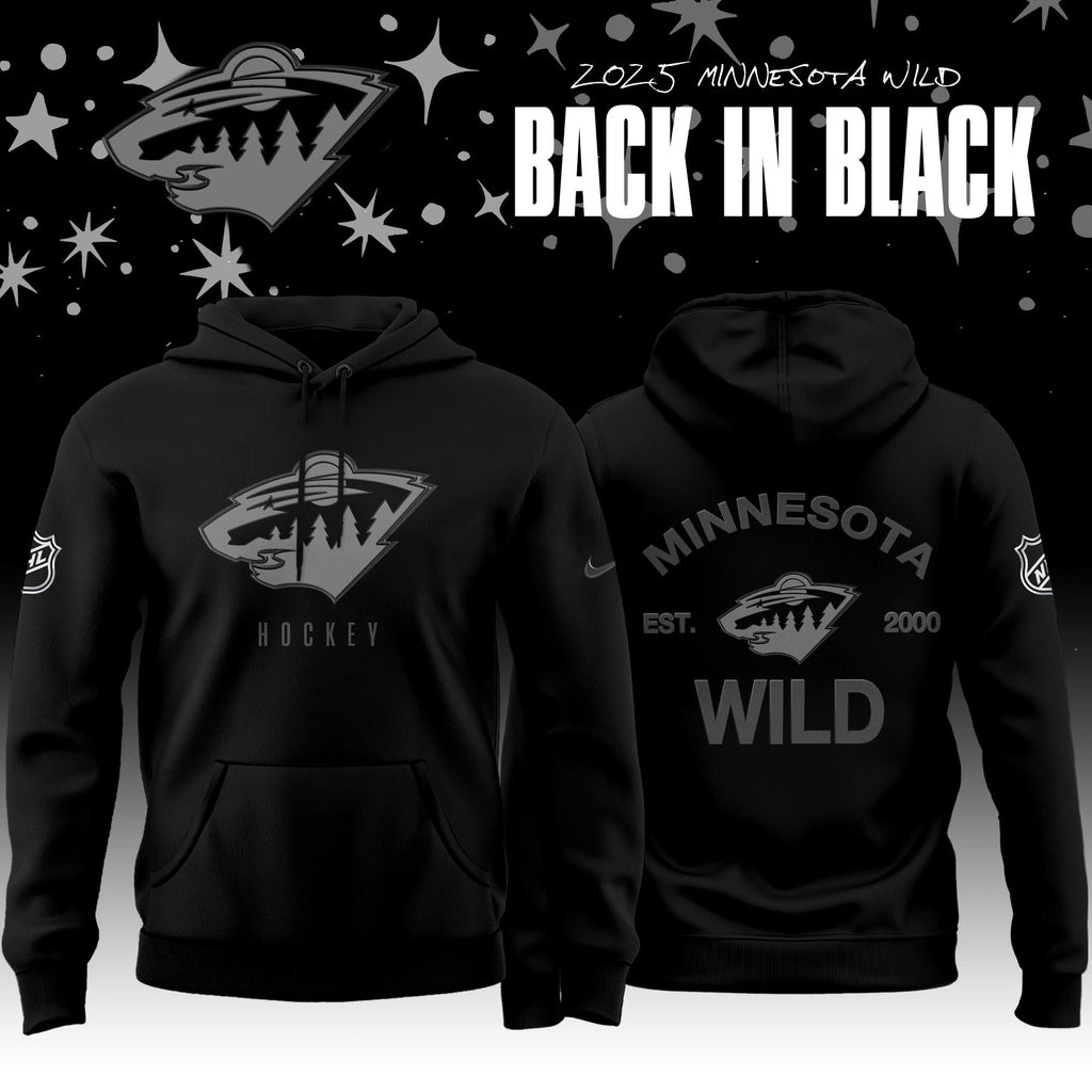_ Minnesota Wild Back In Black 2025 Special Edition Hoodie